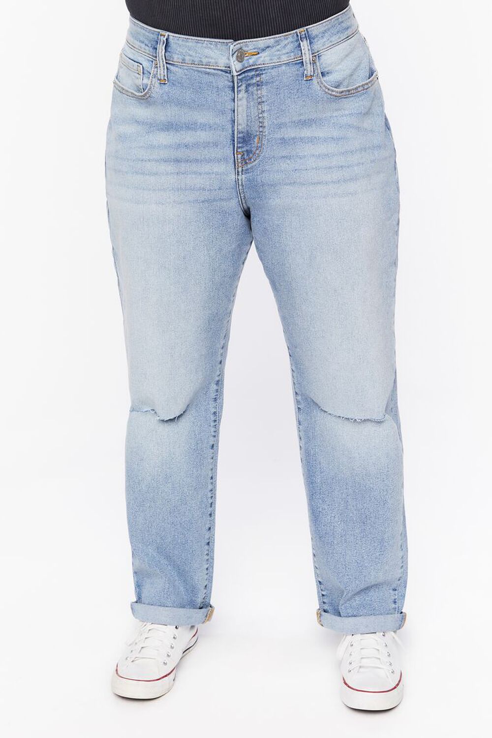 Plus Size Distressed Baggy Jeans