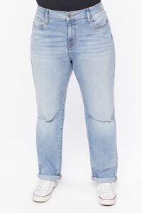 MEDIUM DENIM Plus Size Distressed Baggy Jeans, image 2