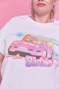 WHITE/MULTI Plus Size Barbie™ Graphic Cropped Tee, image 5