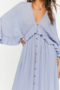 LIGHT BLUE Butterfly-Sleeve Flounce Maxi Dress, image 5