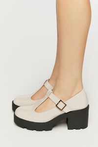 CREAM Faux Patent Leather T-Strap Mary Jane Heels, image 3