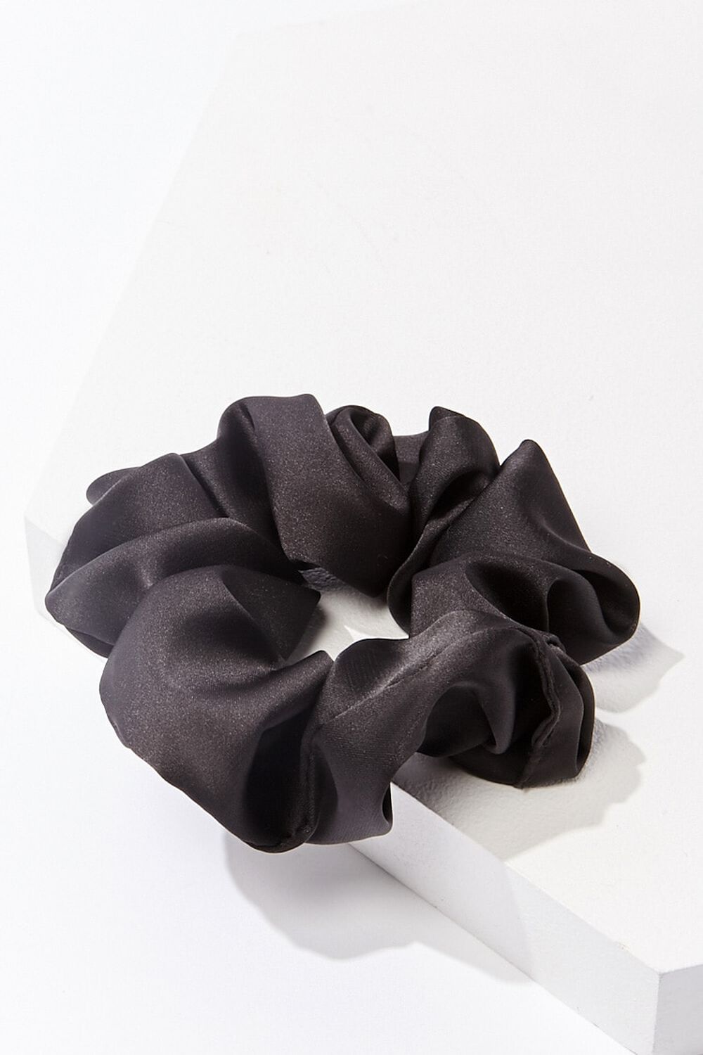 BLACK Silken Woven Hair Scrunchie, image 1