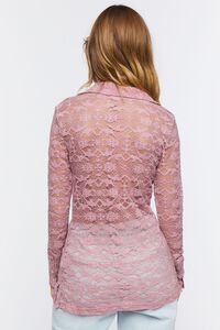 DAWN PINK Sheer Floral Lace Shirt, image 3