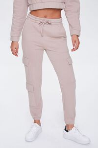 TAUPE French Terry Cargo Joggers, image 2