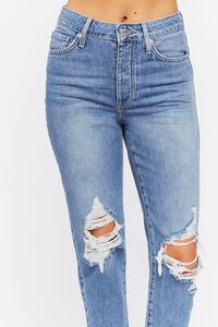 DARK DENIM Recycled Cotton Distressed Mom Jeans, image 5