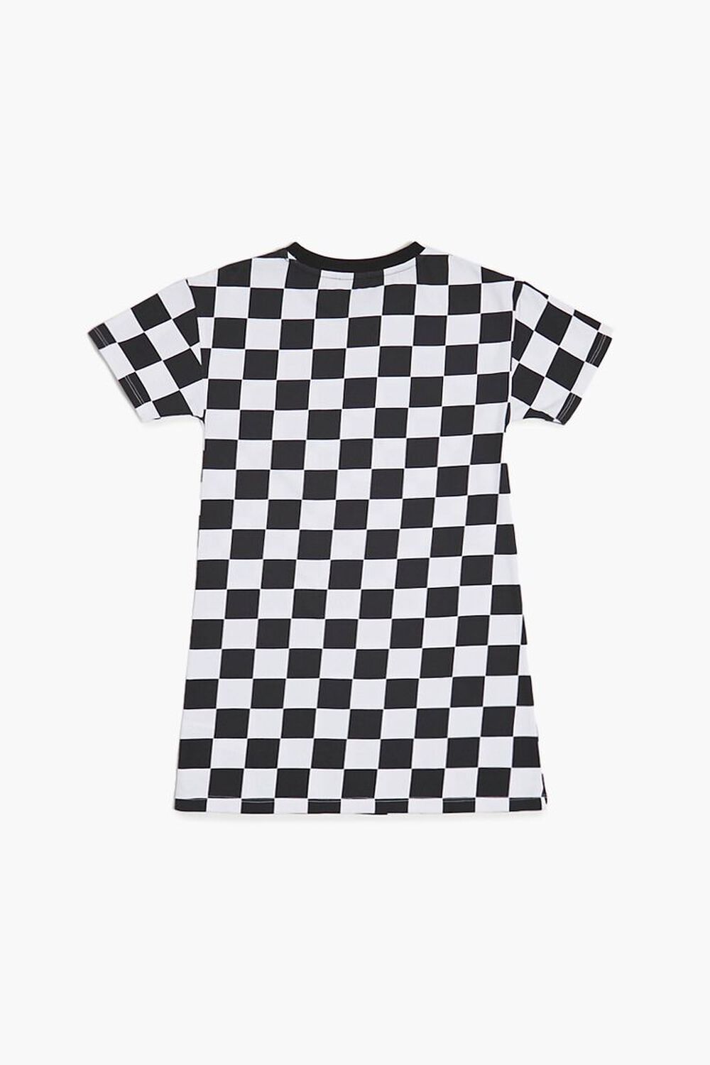 WHITE/BLACK Girls Checkered Print T-Shirt Dress (Kids), image 2