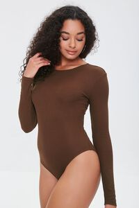 BROWN Lace-Up Long-Sleeve Bodysuit, image 5