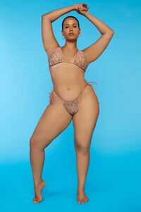 AUBURN/WALNUT Plus Size Sports Illustrated Geo Print Bikini Top, image 4