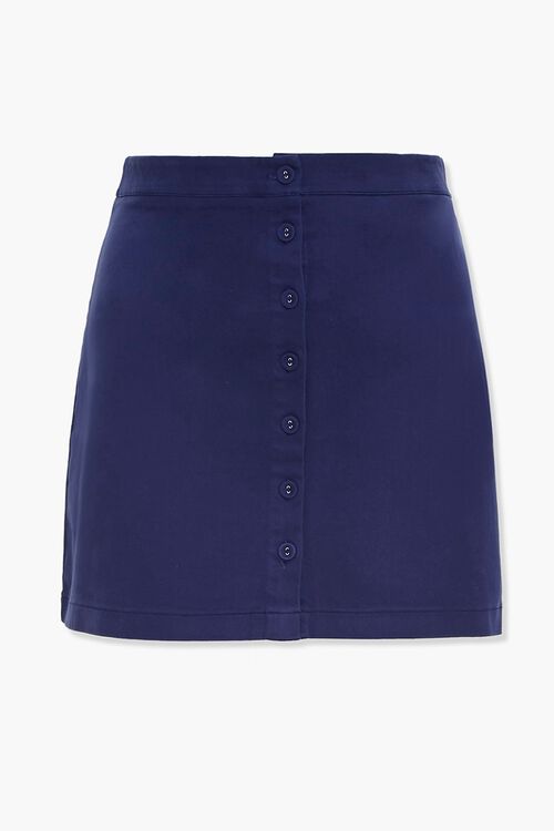 Plus Size Button-Front Denim Skirt, image 1