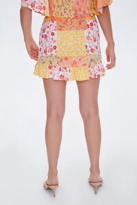MUSTARD/MULTI Floral Mock Wrap Skirt, image 4