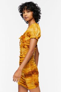 GOLD/MULTI Ruched Tie-Dye Mini Dress, image 2