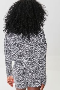 WHITE/BLACK Active Leopard Half-Zip Pullover, image 3