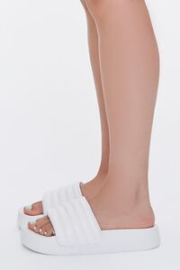 WHITE Quilted Slide Sandals, image 2