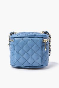 BLUE Quilted Faux Leather Crossbody Bag, image 3