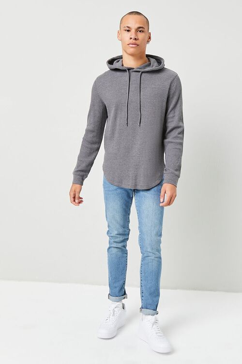 CHARCOAL HEATHER Sweater-Knit Drawstring Hoodie, image 4