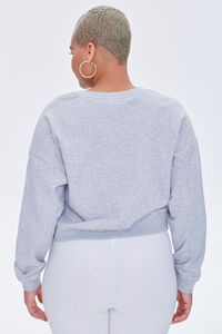 HEATHER GREY Plus Size Split-Neck Sweatshirt, image 3