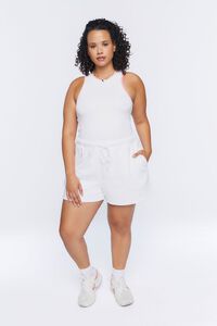 WHITE Plus Size Drawstring Shorts, image 5