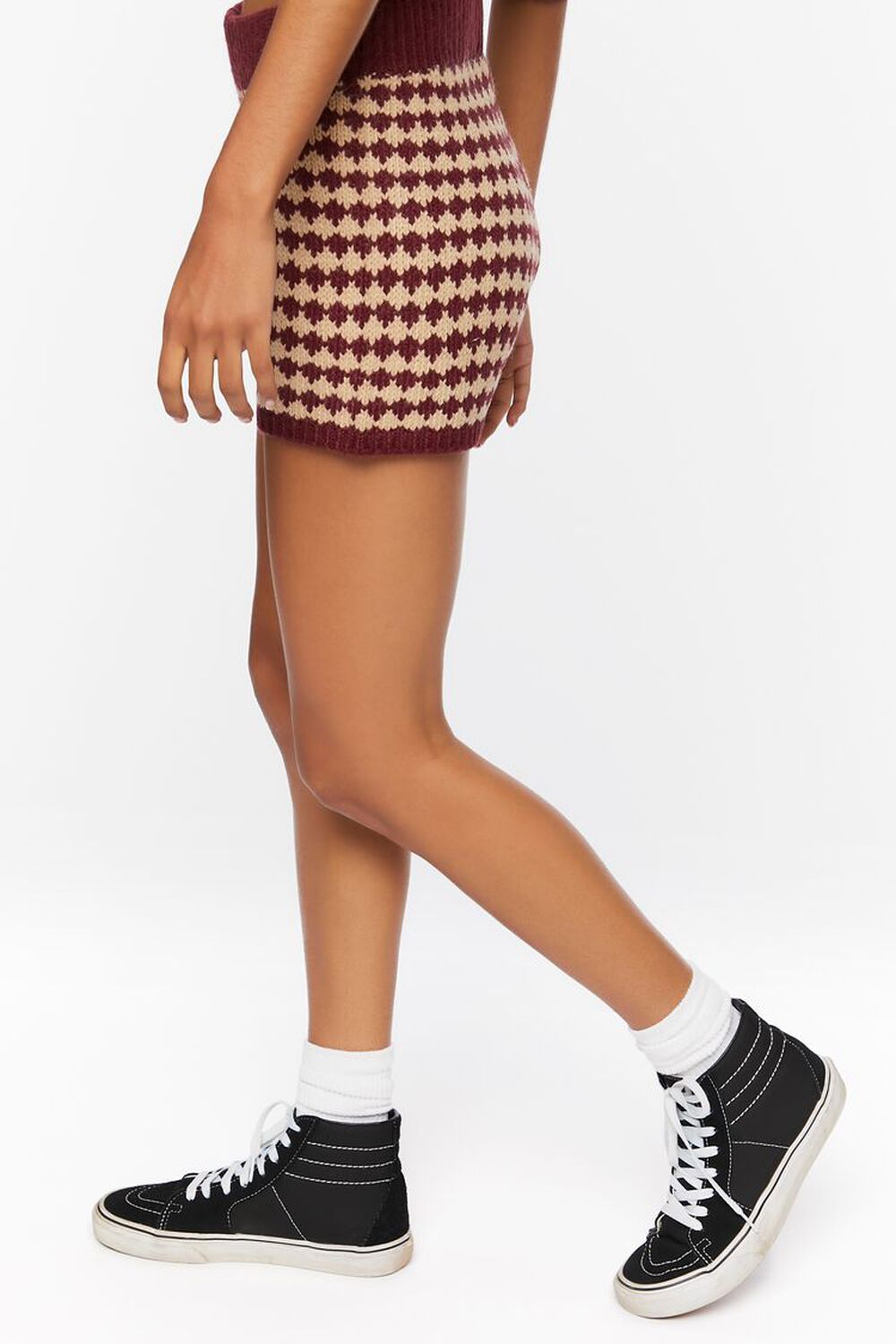 Houndstooth Sweater-Knit Shorts, image 3