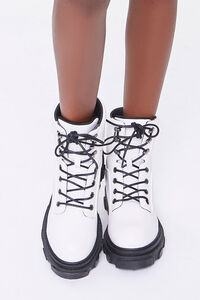 WHITE Quilted Platform Ankle Booties, image 4