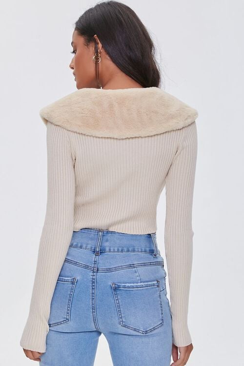 SAND Faux Fur Cropped Sweater, image 3