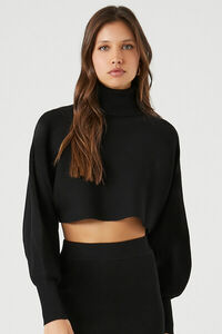 BLACK Turtleneck Sweater & Skirt Set, image 4