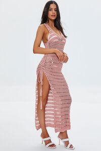 MAUVE Crochet Thigh-Slit Maxi Dress, image 2