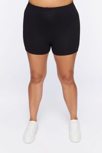 BLACK Plus Size Basic Organically Grown Cotton Hot Shorts, image 2