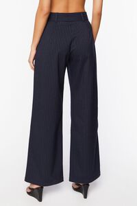 NAVY/WHITE Pinstripe Mid-Rise Trouser Pants, image 4