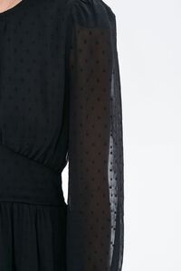 BLACK Clip Dot Cutout Mini Dress, image 5