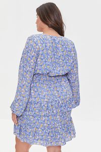 BLUE/MULTI Plus Size Floral Print Dress, image 3