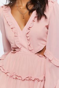 BLUSH Ruffle Lace-Back Mini Dress, image 6