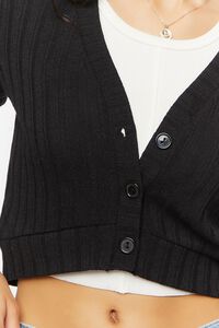 BLACK Cropped Cardigan Sweater, image 6