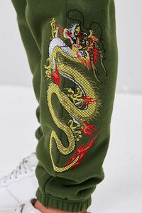 OLIVE/MULTI Dragon Embroidered Graphic Joggers, image 5