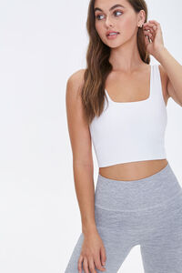 WHITE Active Seamless Square Tank Top, image 1