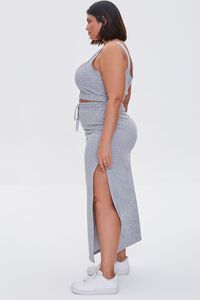 HEATHER GREY Plus Size Crop Top & Maxi Skirt Set, image 2