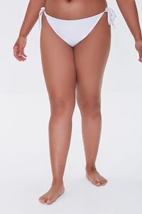WHITE Plus Size String Bikini Bottoms, image 2