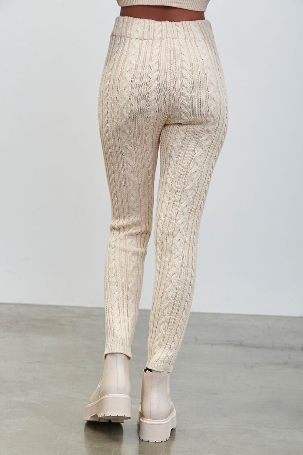 Cream Knitted Leggings, Knitwear