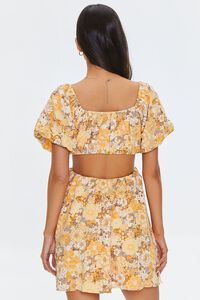 YELLOW/MULTI Plunging Floral Mini Dress, image 3
