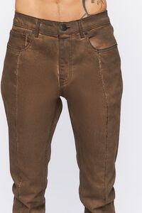DARK BROWN Split-Hem Slim-Fit Jeans, image 5