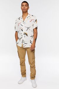 WHITE/MULTI Abstract Paint Stroke Print Shirt, image 4
