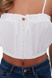 IVORY Button-Front Cropped Cami, image 5