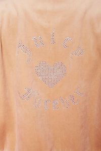 TAUPE/SILVER Juicy Couture Velour Zip-Up Jacket, image 6