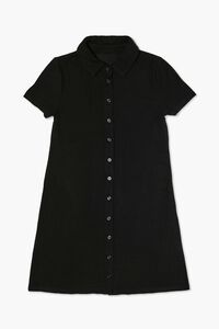 BLACK Girls Ribbed Knit Shirt Dress (Kids), image 1