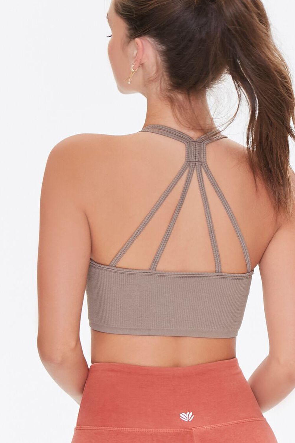 TAUPE Caged Seamless Sports Bra, image 3