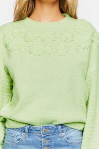 LIGHT GREEN Balloon Sleeve Sweater-Knit Top, image 5