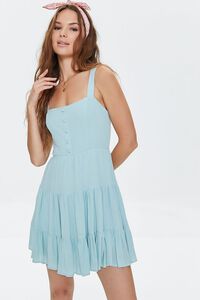 BLUE LAKE Buttoned Tiered Mini Dress, image 1