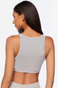 HEATHER GREY Lounge Ribbed Knit Crop Top, image 3