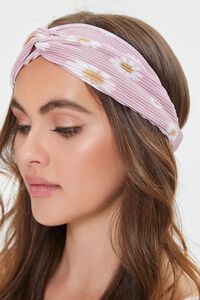 PINK/MULTI Daisy Floral Twisted Headwrap, image 2