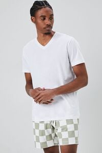 SAGE/WHITE Checkered Drawstring Shorts, image 7