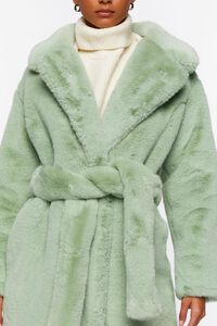 SAGE Faux Fur Belted Coat, image 5